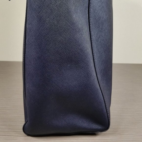 Tory Burch York Buckle Tote, Navy Saffiano Leather - Picture 4 of 14